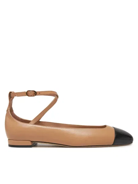 Балетки Stuart Weitzman Eden Atrap Flat бежевий