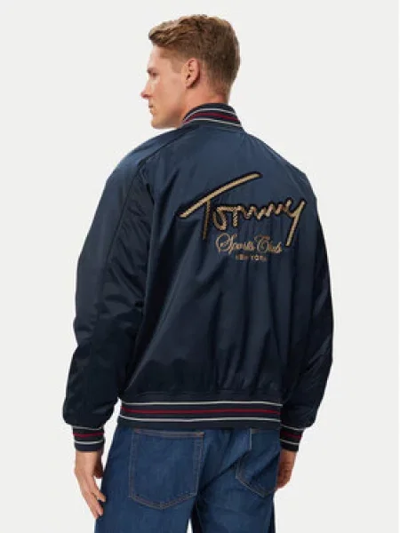 Tommy Jeans Prijelazna jakna SOUVENIR mornarsko plava / moka smeđa / trešnja crvena bijela