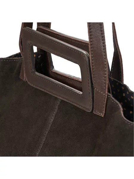 Semišová shopper kabelka Pieces hnedá