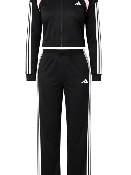 Hanorac Adidas din velur cu dungi roz