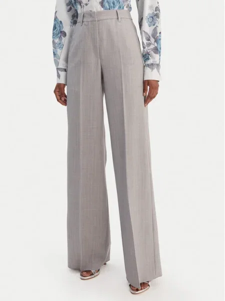 Marella Pantaloni din Giunchi Straight Fit gri