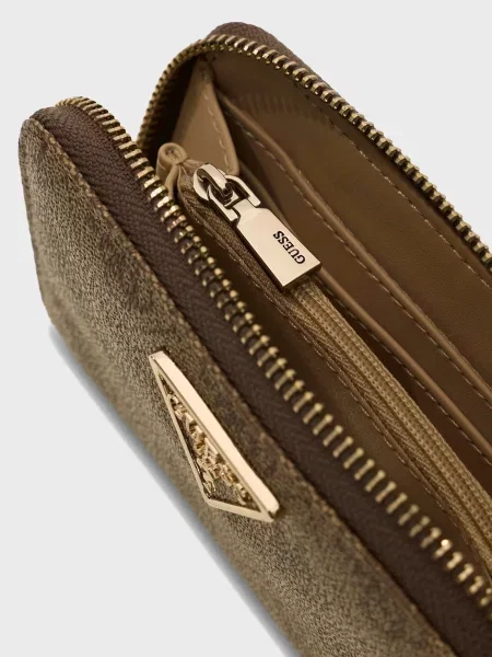 Гаманець Guess з принтом бежевий