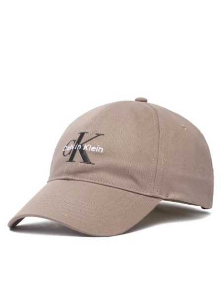 Calvin Klein Czapka z daszkiem Monologo Embroidery Baseball Cap beżowy