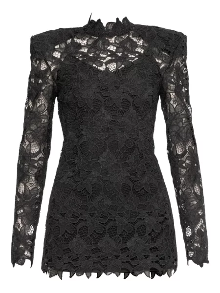 Rochie mini Nissa din dantelă de costum negru