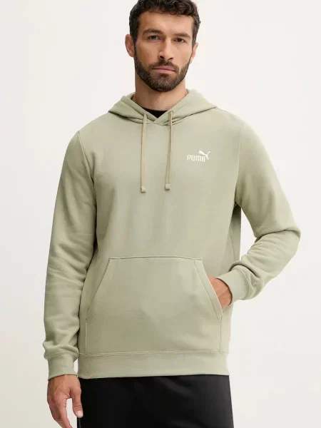 Суичър с качулка Puma с качулка с апликация зелено