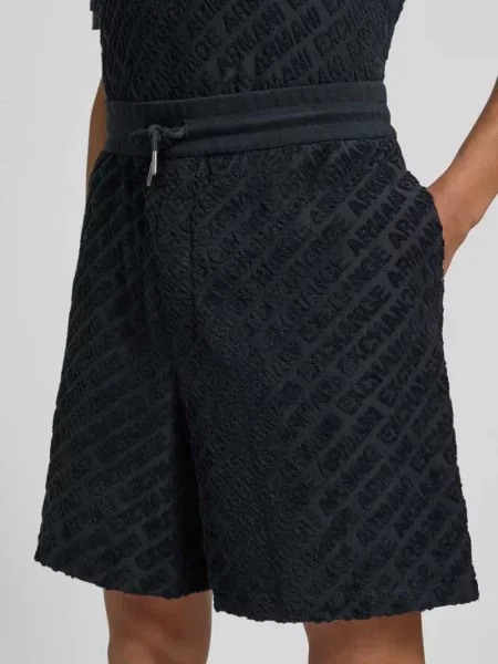 Szorty z wzorem logo i elastycznym pasem Armani Exchange
