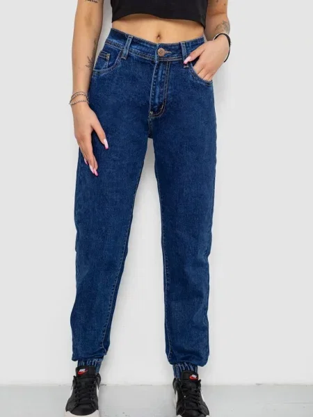 Джинси мом Ager бавовна/поліестер синій