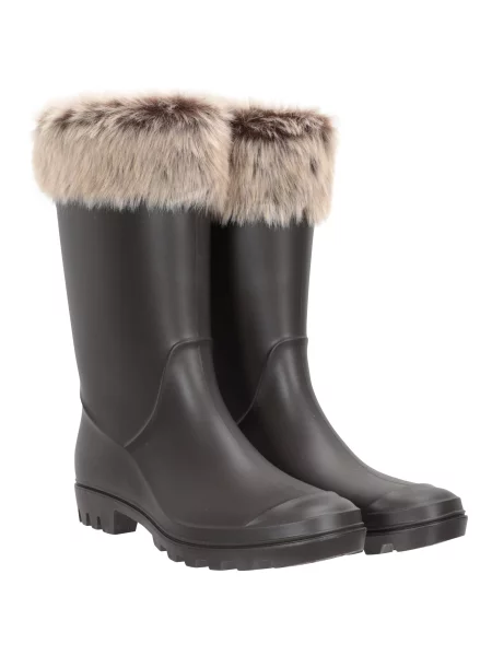 Fur Lined kalosze Beige beżowe