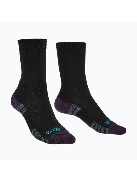 Șosete pentru femei Bridgedale Lightweight Merino Performance Boot Original black/purple negru