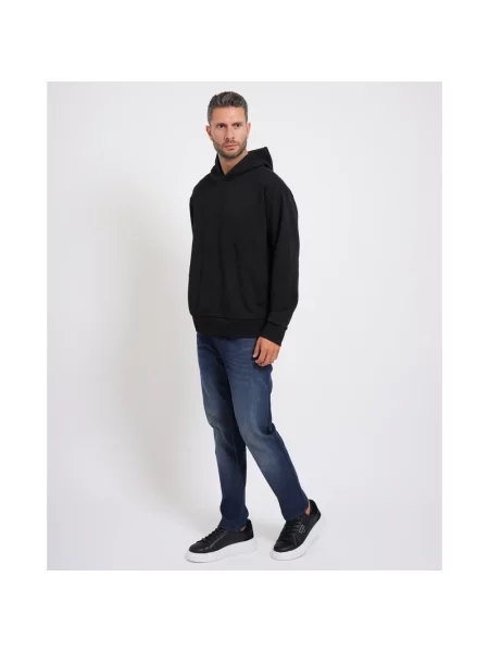 BOSS Green bluza z kapturem z bawełną SW_Hoodie czarna