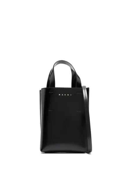 Geantă shopper Marni din piele negru