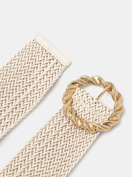 Ремінь Morgan з ремінцями бежевий