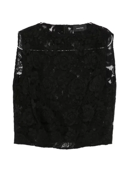 Top Simone Rocha fără mâneci din dantelă negru