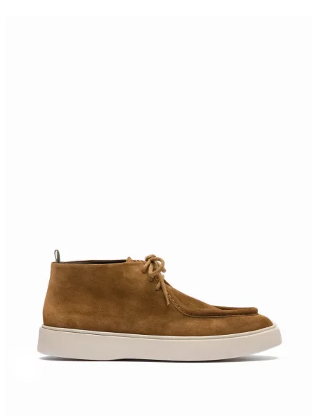 Botine Officine Creative din piele de căprioară maro