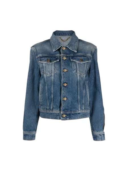 Kurtka jeansowa Golden Goose z autografem niebieska