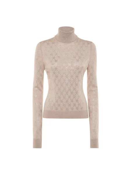 Sweter Philipp Plein wełniany z dżetami beżowy