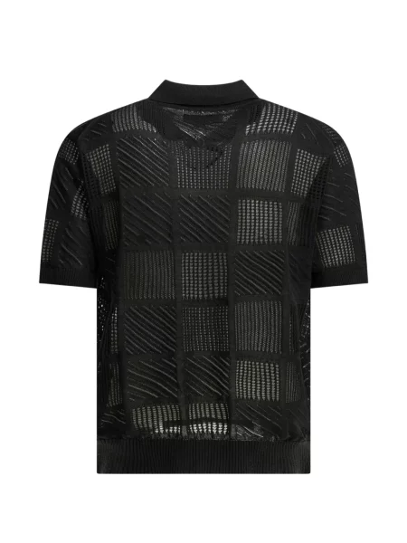 Tricou polo Beams Plus tricotate negru