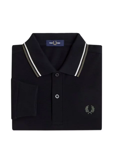 Lung tricou polo Fred Perry negru