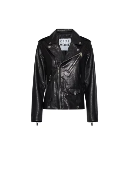 Kurtka skórzana Richmond biker czarna