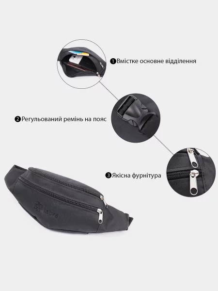 Поясная сумка Fabra черная