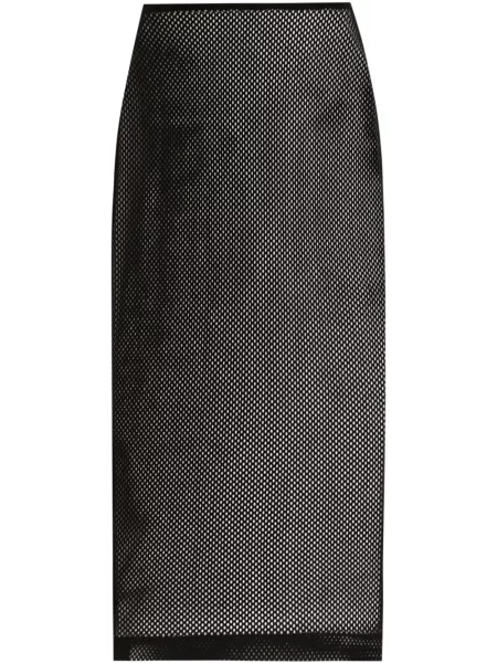 Spódnica midi Dolce And Gabbana z siateczką do kolan czarna