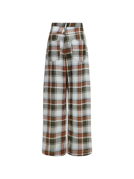 Pantaloni Marbell în carouri verde