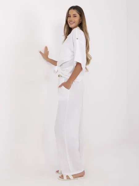 Pantaloni Italy Moda alb