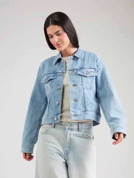 Calvin Klein Jeans jachetă de damă din denim albastru