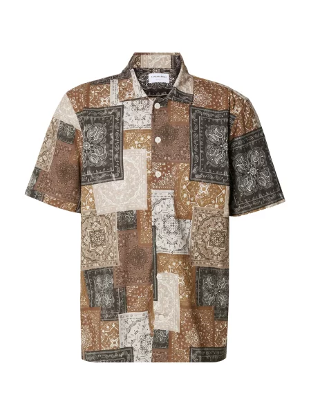 Lindbergh Cămașă nisipiu / maro / negru / murdar alb