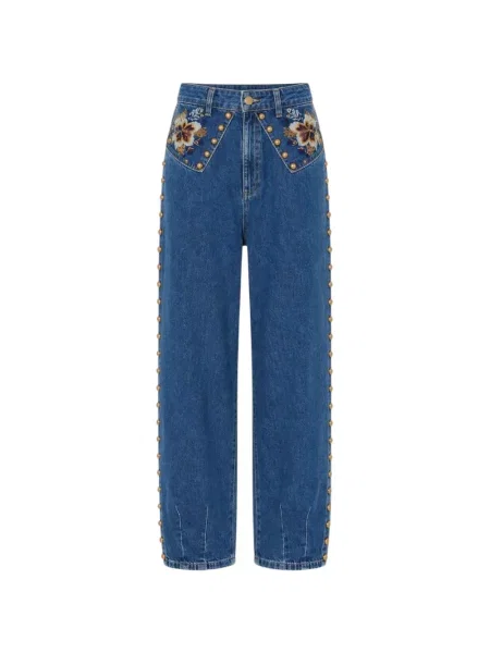 Blugi Farm Rio cu model floral albastru
