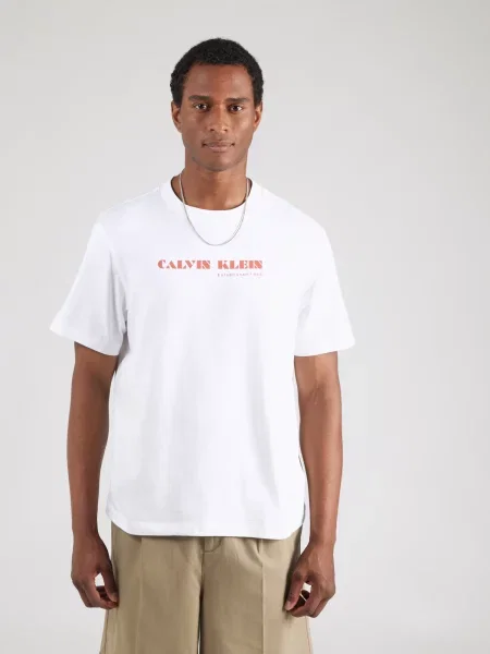 Calvin Klein Jeans Tričko melónová biela