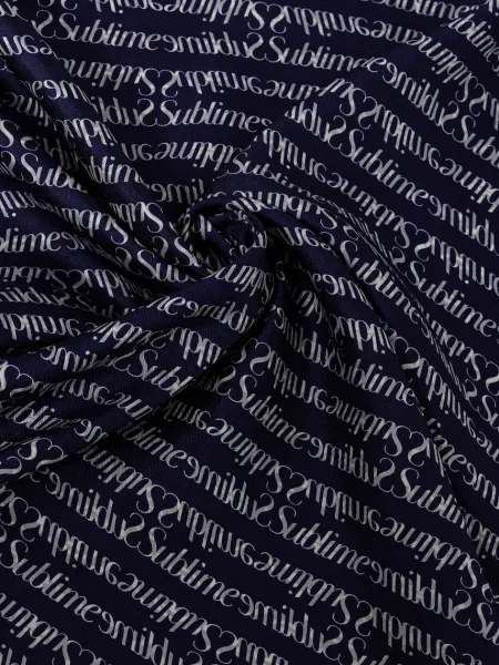 Hodvábna šatka Tory Burch T Monogram modrá