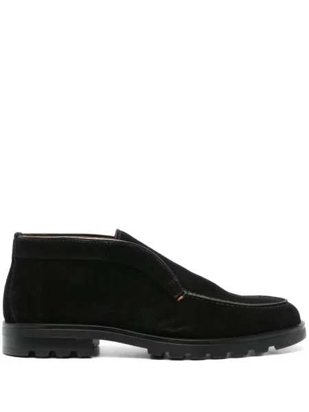 Botine Santoni din piele de căprioară slip-on negru