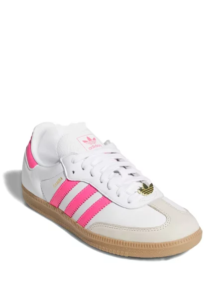 Sneakerși Adidas Samba cu dungi din piele de căprioară alb