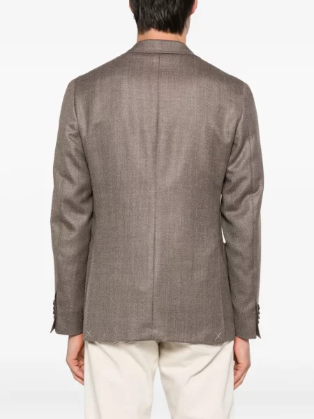 Geacă Canali cu model herringbone maro