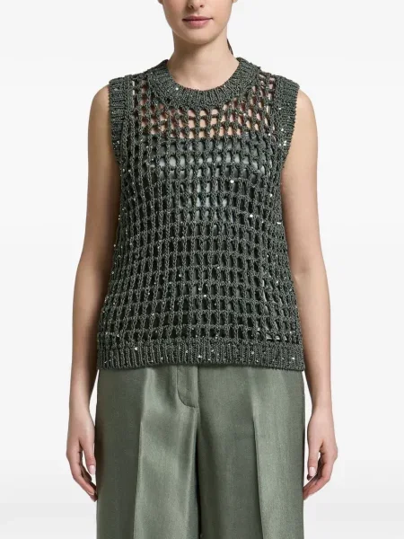 Vestă Peserico cu paiete verde