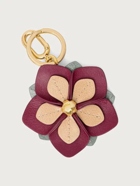 Furla obesek za ključe Allegra Hibiscus Keyring roza