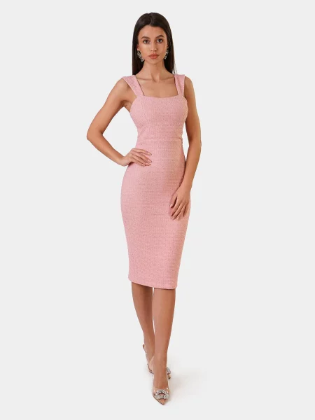 Rochie mini Edoti scurtă de costum roz
