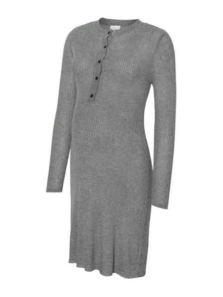 MAMALICIOUS Pletena obleka MLOFELIA LIA bazaltno siva