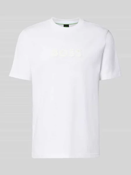 T-shirt o kroju regular fit z czystej Model TS_TERRACE' Boss Green beżowa