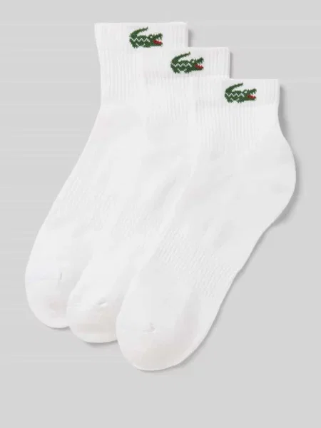 Skarpety z mieszanki bawełny w zestaw 3 szt. Lacoste białe