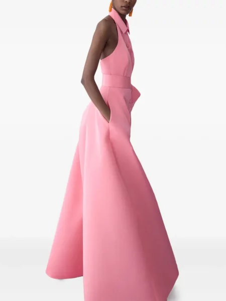 Rochie Carolina Herrera cu gât halter roz