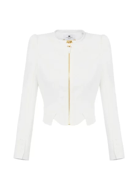 Geacă Elisabetta Franchi din satin alb