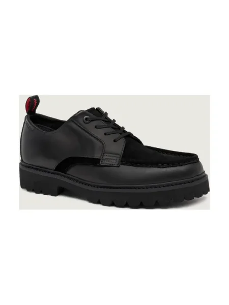 HUGO De piele pantofi loafer Draven_derb_plltsd | piele întoarsă negru