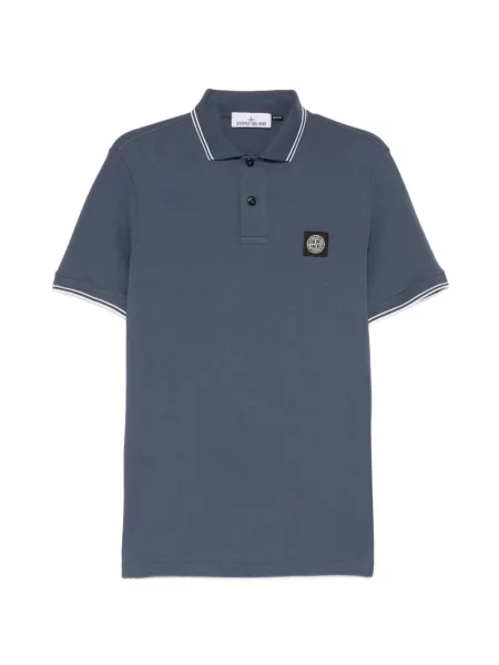 Tricou polo Stone Island cu strasuri albastru
