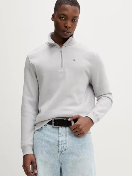 Tommy Jeans bluza z bawełną szara