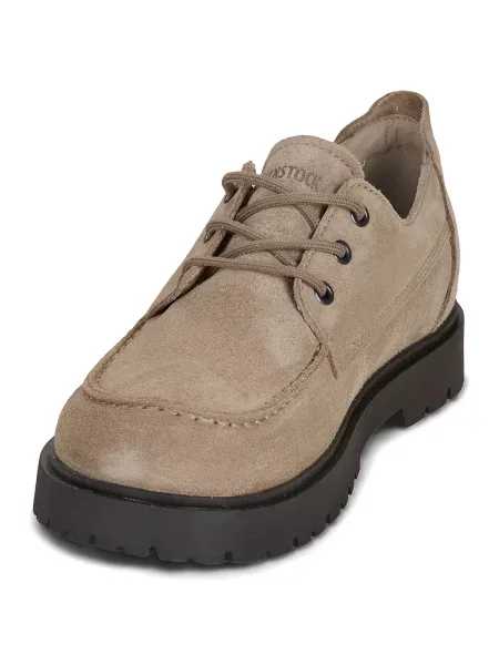Birkenstock pantofi de piele întoarsă Highwood Moc Lace Low bej