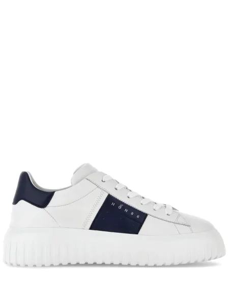 Sneakerși Hogan din piele cu dungi alb