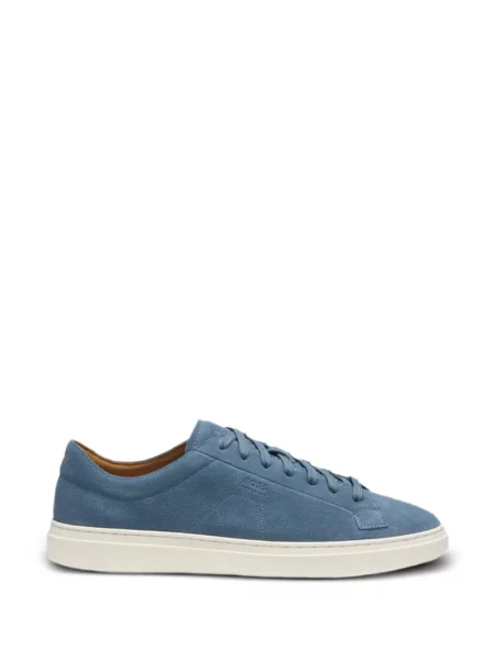 Sneakerși Boss din piele de căprioară albastru