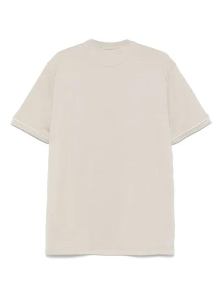 Tricou Eleventy cu broderie verde